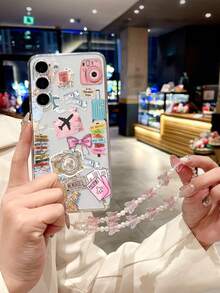 钥匙扣、挂绳地图拼贴彩色穿孔透明装饰手链，简约防震手机壳，兼容 17、16/11/16 Pro/16 Plus，兼容Galaxy S25、S25 Plus、S25 Ultra、A16、A36、11、12 Pro、12、12X、13 Pro，兼容Redmi 10、9、Note 9、12C、Note 11 Pro、Note 8 Pro、9C、9A，国际版，非国内版 - 彩色 - 查看 4