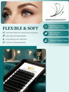 0.10 J B C D Curl Fluffy & Fine Cluster Fake Eyelashes, DIY Thick False Eyelashes Set, Mixed Length 11mm, Matte Black, Professional Makeup Supplies - 11mm - View 2