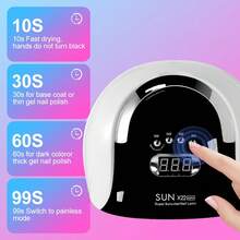 72LED UV/LED Nail Lamp - Fast Curing Gel Nail Polish Dryer With 4 Timer Modes, Portable Handle Design, Salon And Home Nail Care Tool, Valentine's Day Gift - Black and White - View 2