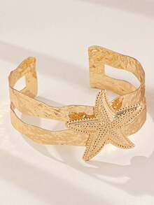 1件装女士夏季度假海星手臂装饰 - 金色 - 查看 2