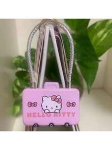 SANRIO 1个三丽鸥现代简约迷你密码锁 - 可爱Hello Kitty Kuromi Cinnamoroll My Melody 钢丝防盗头盔/包包挂锁 - 彩色 - 查看 5