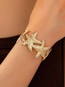 1 Pc Summer Vocation Sea Starfish Shell Beach Cuff Bangle Bracelet For Women - A8909 - View 17