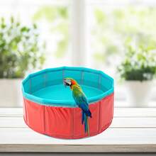 Portable Parrot Bath Tub, Suitable For Outdoor And Travel - Durable PVC Bird Bath Bowl With Non-Slip Surface, Easy To Store And Carry, Fit For Small To Large Birds Like African Grey Parrots, Cockatoos, Lovebirds, Parrots, No Battery Required - Multicolor - View 5