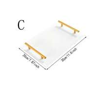 1pc Acrylic Tray With Gold-Color Handle, Suitable For Vanity, Bathroom, Kitchen, Nightstand Storage And Display - Multicolor - View 13