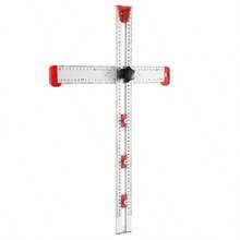 4-In-1 Drilling Positioning T Square Ruler, Woodworking Scribe Drawing Tool, Aluminium Alloy Multifunctional Measuring Tool, Cabinet Hardware Jig - 65cm - View 2