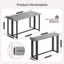Dining Table And Chairs Set Of 4,Concrete Effect Folding Table With Upholstered Faxu Leather Chairs For Dining Room,Kitchen - Cement Gray Table + Linen Gray Chair - View 3