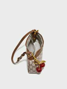 这款时尚、经典、百搭的纯色PU防水单肩包采用金属扣饰，腋下采用法棍式设计，并饰有通体印花，适合购物、通勤上班或参加各种场合的聚会。 - 咖啡 - 查看 5