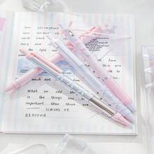 4 piezas de bolígrafos de gel con diseño de cinta estilo ballet, tinta negra de 0.5 mm, diseño antideslizante de cinta, agarre ligero, secado rápido y escritura suave, adecuado para tomar notas de clase, práctica de exámenes, diarios y uso diario (estilo aleatorio) - Multicolor - Ver 8