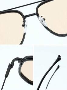 1pc Women's Mirrored Frame Boho Style Fashion Outdoor Protective Travel Daily Accessory - 1 khung đen, phim xám - Xem 3