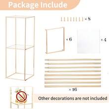 10 Pack Metal Tabletop Flower Stand Gold Vase With 2 Pack Gold Column Flower Stand Wedding Centrepieces Acrylic Panel Metal Floor Geometric Column Vases Tall Floor Vase For Centerpieces Geometric Flower Rack For Wedding Party Home Decorations Summer Birthday Gifts Beach Decor - 彩色 - 查看 5