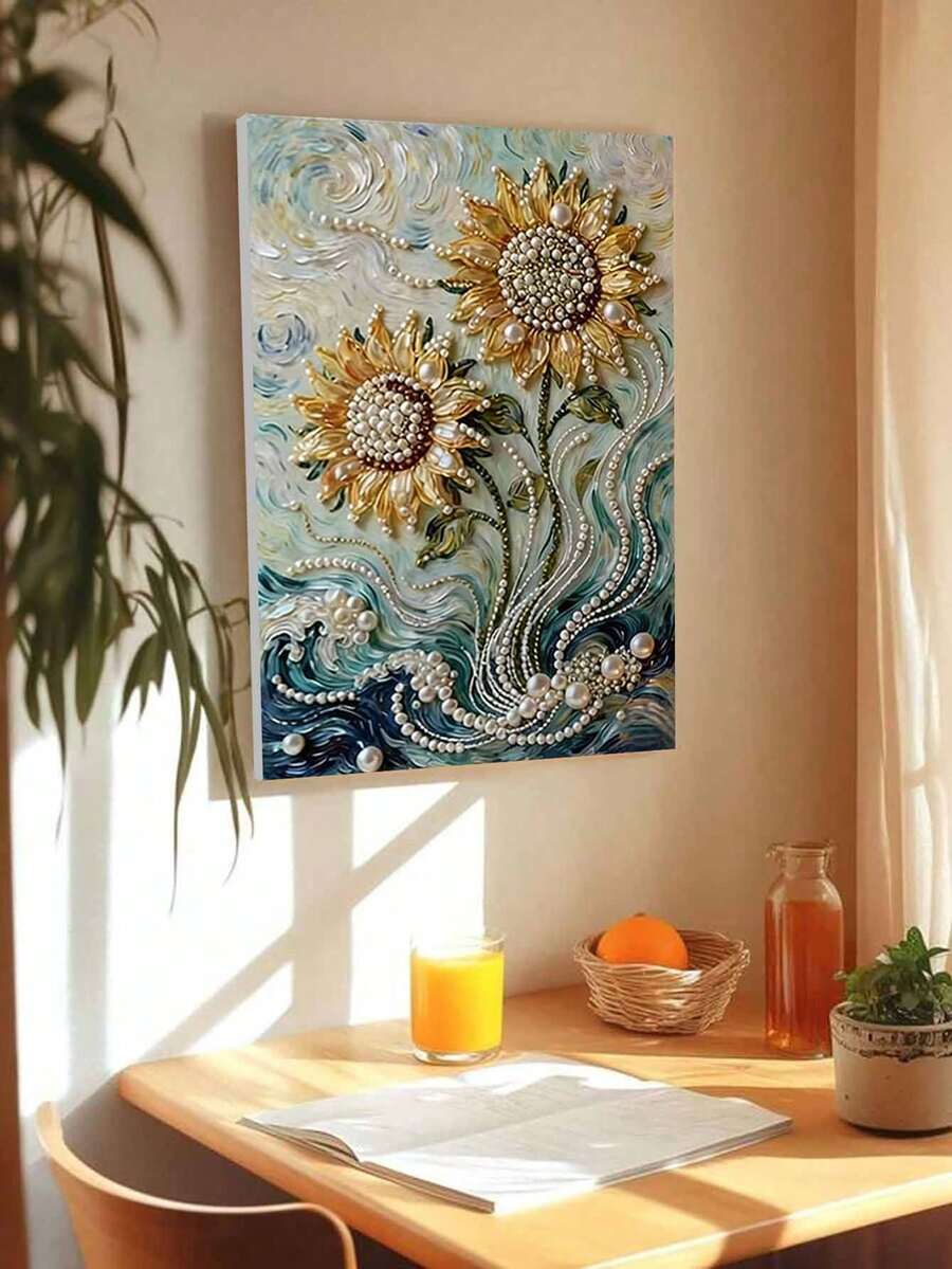 2D平面印刷DIY珍珠画套装,尺寸30x40厘米/11.81x17.85英寸,珍珠宇宙艺术图案,创意装饰画,DIY珍珠刺绣,包含自粘珍珠和钻石,适合家居装饰、新房装饰、DIY爱好者、送给闺蜜的礼物,钻石画套装,无框 - 彩色 - 查看 1