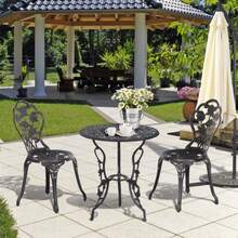 Garden Furniture Set For 2 People, Garden Lounge With Table And Bronze Colour Chairs, Ideal For A Balcony.