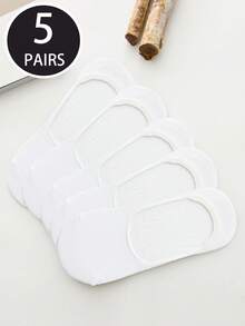 1 Pair/5 Pairs Men's Comfortable Casual Low-Cut Thin Heel Grip Solid Color Invisible Socks, Suitable For Outdoor Activities - Multicolor - View 9