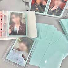 25张/包彩色卡套，特殊照片保护套，爆米花卡套，星空保护套，高清透明卡套，相册卡套，全息照片卡套，完美适配相册和活页夹，卡套套装，韩式风格，照片卡套，韩式风格，返校季 - 彩色 - 查看 10