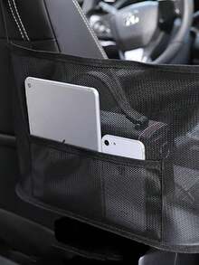 1pc Extra Large Canvas Car Storage Bag, Backseat Organizer Bag With Multiple Pockets And Mesh Compartments, Ideal For Storing Phones, Documents, Tablets, Magazines, Snacks, Kids Toys, Travel Essentials, Road Trips, Commuting, Business Travel - Multicolor - View 17