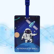 Creative Astronaut Luggage Tag, High Quality Travel Accessories, Baggage Tag, PU Leather Tag, Boarding Tag, Name ID Labels With Privacy Cover For Suitcases, Boarding Tag Portable Label - Multicolor - View 14