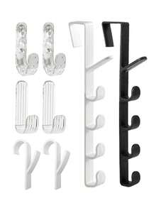 Acrylic Stone Pattern Wall Hooks Damage-Free Adhesive Hanging Hooks For Clothes Bags Hats Coats Towels In Dorm Closet Bathroom Bedroom Kitchen, No Drilling Required Self-Adhesive Wall Mount Hooks Decorative Geometric Design Home Organization Storage Solution For Apartments Offices - Multicolor - View 11