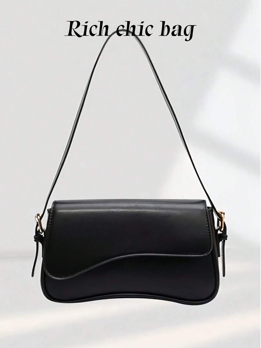 Womens Retro Classic PU Leather Shoulder Crossbody Bag For Women Flap Saddle Messenger Bag Chic Casual Purse - 黑色 - 查看 1