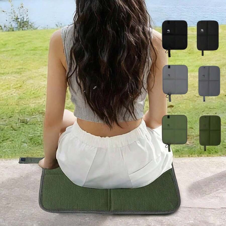 1pc 26cm X 36cm Outdoor Foldable Seat Cushion, Waterproof And Moisture-Proof, Reversible, Portable And Convenient, Suitable For Outings, Camping, Music Festivals, Outdoor Benches, Essential For Outdoor Activities And Spring Picnics - Multicolor - View 1