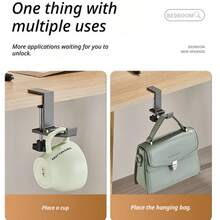 1pc Adjustable Desk Hook, High Load-Bearing, Durable, Versatile Use For Storing Backpacks, Water Bottles, Etc., Easy Installation, Fashionable Design, Suitable For School Supplies And Back-To-School Season - Multicolor - View 4