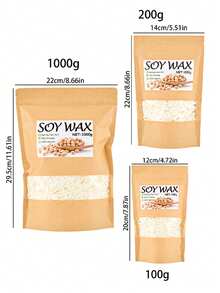 100克/200克/1000克高品质天然大豆蜡，DIY蜡烛制作材料，0.22磅/0.44磅/2.2磅大豆蜡，用于蜡烛制作