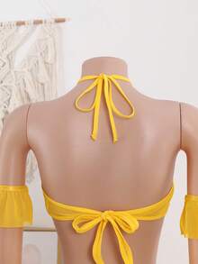 5件套黄色性感内衣臂套，极具挑逗风格，搭配丁字裤臂套，是亲密娱乐的完美选择。 - 黃色 - 查看 9