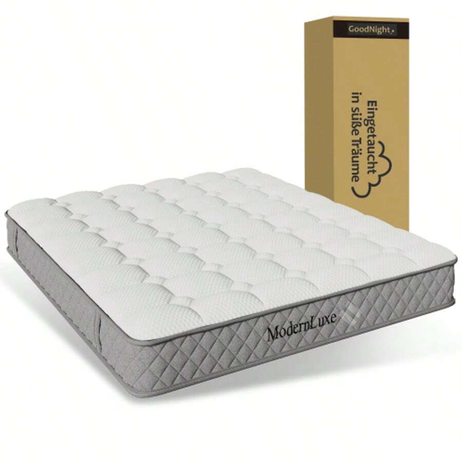 Orthopedic Cold Foam Mattress 120x200 Cm, Mattress With 7-Zone Pocket Spring Core, Firmness Level H3 (Medium-Firm) – OEKO-TEX® Certified, 20 Cm High, 4 Handles + Vacuum-Packed - 白色 - 查看 1