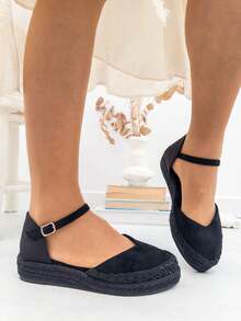 VIKIVIKI SHOES Women's Platform Espadrilles With A Thick, Non-Slip Sole, Y2K Vintage Bohemian Style, Comfortable For Walking, Ideal For Summer, Vacations, The Beach, City Wear, And Everyday Outfits, Perfect For Fresh Looks And Getaways. Estimated Delivery: 1-3 Business Days (Peninsula) - 黑色 - 查看 3