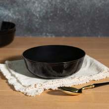 [30 Pack 16 OZ Bowls] Edge Collection Black With Gold Rim Plastic Party Soup Bowls Premium Heavyweight Elegant Disposable Tableware Dishes - ColorC - View 2