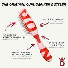 Denman D3 Original Curl Definer &Amp; Styler, Curly Hair Brush For Women &Amp; Men \U2013 7 Row Detangling &Amp; Curl Defining Brush For Smooth Defined Curls - A Precision Styling Brush For Straight Hair - ColorC - View 5