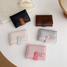 Cat Design Lightweight Multi-Card Slots Coin Purse Trifold Wallet, Gift For Women