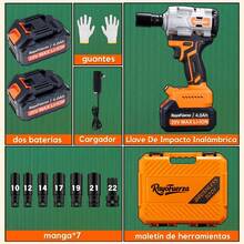 Llave De Impacto 2 Batería 1/2" Inalámbrica Eléctrica 600n.m,Incluye Juego Completo De Accesorios,Motor brushless - Naranja - Ver 2