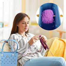 2 Set Yarn Spinner For Bogg-Bags, Wooden Rotating Yarn Holder With Silicone Cap,Portable Knitting Accessories For Beach Tote Bag - / - 查看 4