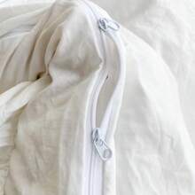 Lace Ruffle Duvet Cover 3 Pieces BeddingWhite Queen Duvet Cover Set With 2 Layers Ruffles Soft Brushed Microfiber Set With Zipper Closure Farmhouse Ruffled Duvet Cover Set - SolidWhite - Xem 5