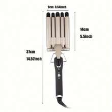 Rizador de pelo de 3 en 1 con doble onda, ondulador de triple barril, herramienta de peinado de onda de calentamiento rápido apta para todo tipo de cabello - Dorado - Ver 9