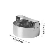 1/2 piezas Cortador de donas de acero inoxidable con mango, herramienta de horneado de donas de 6.5cm para glasear donas, molde de pastelería para fiestas y días festivos, cortador de donas con jarabe - Plateado - Ver 2