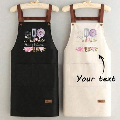 1 chiếc tạp dề nấu ăn nhà bếp tùy chỉnh, tạp dề in tùy chỉnh - Tạp dề nấu ăn cá nhân hóa, tạp dề logo tùy chỉnh, tạp dề đầu bếp, tạp dề tên tùy chỉnh, phù hợp cho thợ làm bánh, thợ nướng, tạp dề nhà bếp, tạp dề polyester chống dầu hiện đại, tạp dề nhà bếp màu đen, phù hợp cho làm vườn, nhà bếp và việc nhà, món quà lý tưởng cho Ngày của Mẹ, mùa cưới, mùa tốt nghiệp dành cho gia đình và bạn bè.