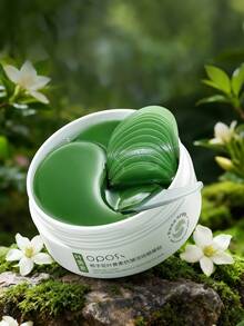 60片抗皱眼膜贴，蕴含视黄醇、神经酰胺、透明质酸、维生素C、栀子花提取物，保湿滋养眼部凝胶贴，改善细纹，减少眼袋和黑眼圈，增加弹性，适合所有肤质，生日和情人节礼物（80克） - 綠色 - 查看 1