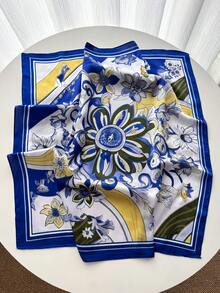 1条新款印花女士围巾，多功能领巾，时尚头巾 - 彩色 - 查看 1