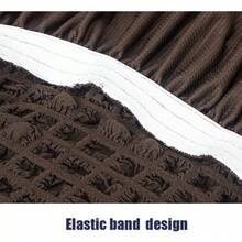 Modern Style Polyester Fiber Solid Color Bubble Gauze Simple Style Elastic All-Inclusive Lace Design Sofa Cover, All Seasons Scratch Resistant Elastic Living Room Sofa Cover Pet Anti-Dirty Universal Sofa Protector Home Decoration - 咖啡棕 - 查看 10