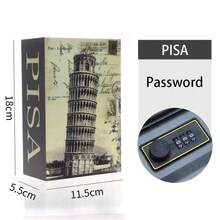High-Quality Home Security Secret Book Hidden Safe; Safe Box; Coin Bank; Cash Box; Metal Faux Steel Classic Slanted Tower Design - Pisa 18CM Password - View 2