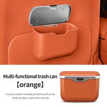 Multi-Function Car Trash Can With Lid & Button, Hanging Storage, Dry & Wet Use, Car Interior Accessory, Storage Box - One Size - View 14