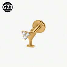 1PC G23 Titanium Cat/Dog/Rabbit Lip Studs Internal Thread Cz Flower Ear Helix Tragus Cartilage Helix Earrings Body Piercing Jewelry - As Shown - View 22