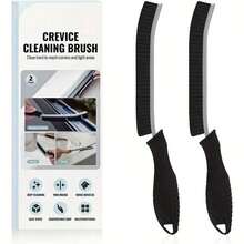 1-Pack Multi-Functional Crevice Cleaning Brush - Durable Stiff Bristle Gap Brush For Kitchen, Bathroom, Windows, And Stovetops - Essential Home Cleaning Tool With Ergonomic Handle | Ergonomic Handle Brush | Plastic Brush, Bathroom Cleaning Supplies - 黑色 - 查看 2