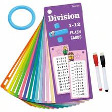 15 piezas Tarjetas didácticas de matemáticas del 1 al 12, herramienta de autoaprendizaje de matemáticas, manipulativos Montessori de matemáticas, conjunto de suma, resta, multiplicación y división - Multicolor - Ver 14