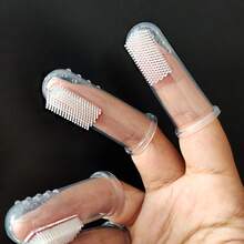 20支/10支/5支/1支装宠物指套牙刷，宠物牙齿清洁刷，宠物牙齿清洁工具，硅胶牙刷，幼犬幼猫指套牙刷，小型宠物牙刷，适用于犬猫 - 無色 - 查看 7