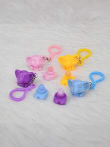 Mini Silicone Lip Brush, Cute Elephant Design, Small Size With Cap, Lip Gloss Brush For Blending, Portable & Convenient Makeup Brush Tool