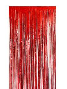 1/2 件闪亮红色金属丝流苏帘，派对装饰流苏帘，箔片流苏帘，婚礼派对装饰，新娘送礼会礼物，生日派对背景，性别揭晓派对用品，节日庆典，家居装饰，悬挂装饰，摄影背景，周年纪念，节日派对装饰 - 鮮紅色 - 查看 10