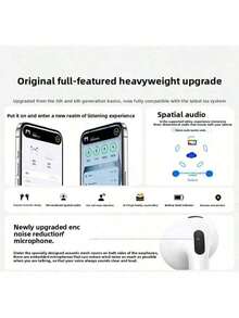 Wireless Bluetooth Earbuds Air5 For IPhone Android With Ultra Long Battery Life High Fidelity Sound Noise Cancelling Headphones Sport In Ear Earphones Travel / Commuting Running / Jogging HiFi Stereo Sound - 查看 6
