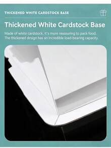 High-Grade INS-Style Transparent Cake Box Set | Thick White Card Base Baking Gift Boxes | Multi-Size Decorative Boxes For Birthday, Festival Gifts & Flower Packaging - White - View 6